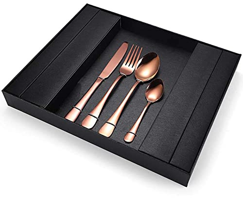 Cutlery Set Tableware Silverware Stainless Steel Handle,Stainless Steel Tableware Cutlery Set, Cutlery Flatware Set of 4, Food Grade Stainless Steel, Include Knife Fork Spoon Dinnerware(Rose