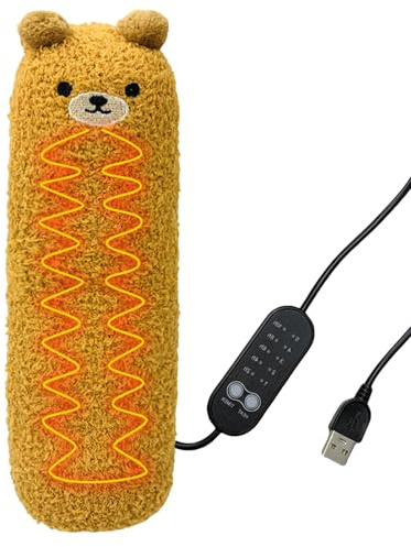 Cojín térmico para crampas, animales de peluche calentados – Almohadilla calefactora ajustable con almohadilla calefactora | Alfombrilla calefactora USB portátil de peluche para viajes