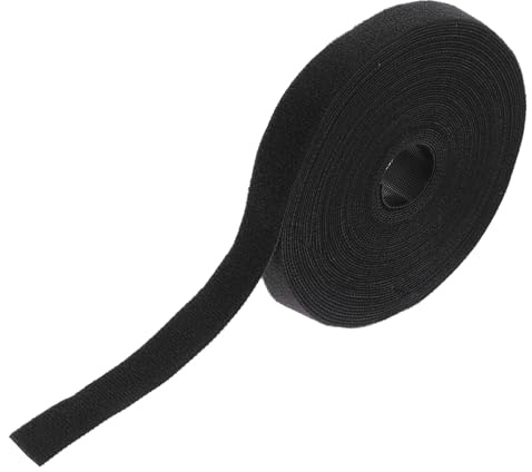 FIXOSHEE Reusable Cable Ties Straps Black Self Adhesive Hook and Loop Cord Organizer for Cable Management Wire Wraps for Audio Computer Tv Cords and More