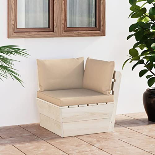 HOMEELIKE Canapé d'angle Palette de Jardin avec Coussins épicéa imprégné