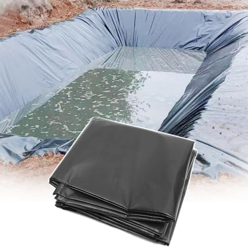 Fodera per laghetto in HDPE resistente, 10 x 15 m, membrana nera flessibile per piscine da giardino, rinforzata, impermeabile, per piccoli stagni