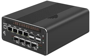 ANDAQI Micro Firewall Appliance 10GbE, Mini PC, PFSense, Mikrotik, OPNsense, VPN, Router PC, Ultra 5 Processor 125H, RJ69, 4 x 2.5GbE LAN, 4 x SFP+ X710, Type-C, 0 RAM, 0 Storage, Barebone No System