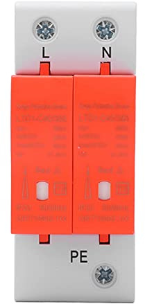 ANKROYU Protective Device High Performance 385V AC 20 40KA Lightning Arrester Voltage Protector for Home Electrical Safety Flame Retardant PC Material 36mm Rail Mount (2P)