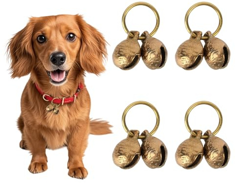 Penitue Campanellini per Cani in Ottone Extra Rumorosi, Campanellini in Ottone Animali Domestici Ciondoli Vintage Rame Collare Accessori Animali Domestici per Cani e Gatti di Piccola Tagli