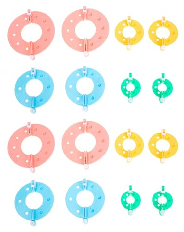 ARTSEWPLY 16 Stück Pompon Maker Manueller Garnknäuelmacher Langlebiges Material Verschiedene Größen (3,5–9 cm) Tragbar Garnstrickgerät für Flauschige Pompons Bastelwerkzeug für
