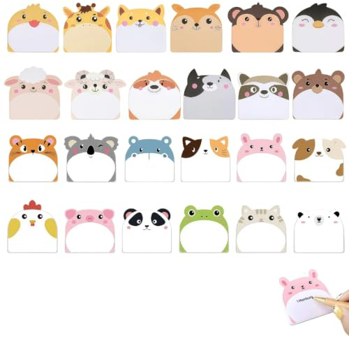 Note adesive Kawaii Bambini 24 Pezzi Blocchi Appunti Animali 720 Fogli Mini Colorati Forniture Scolastiche Ufficio casa Regalo Studenti Insegnanti