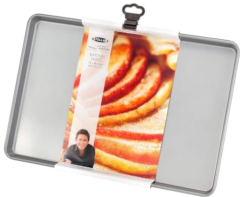 Stellar James Martin Non-Stick Baking Tray, High Grade Steel, Dishwasher Safe, 38cm x 25cm x 2cm