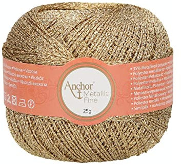 Häkelgarn Anchor Artiste Metallic fine 25 g goldfarbig 300, 4706000-00300