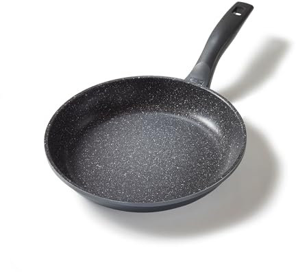 STONELINE Bratpfanne 26cm, Pfanne Induktion geeignet, Pfanne mit echten Steinpartikeln beschichtet, Brat- & Universalpfannen aus Aluguss, Pfanne 26 cm