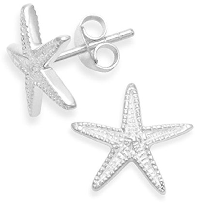 Heather Needham Sterling Silver Starfish Earrings - SIZE: 10mm Starfish stud earrings - Gift Boxed .5144