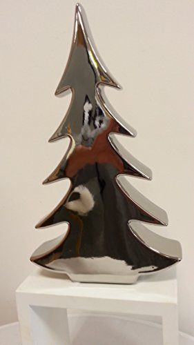 Deko Baum aus Keramik, silber, 28 cm hoch