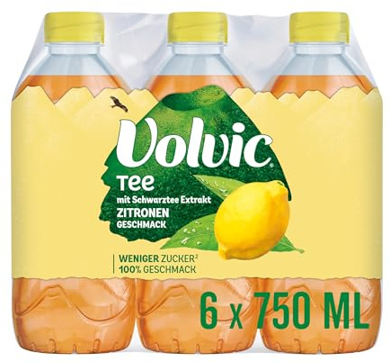 Volvic Tee Zitronengeschmack – 6x0,75L – Zuckerreduziert – Ohne Süßstoffe