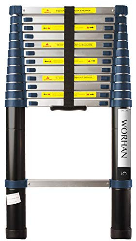 WORHAN SCALA 3.8m TELESCOPICA CAVALLETTO ESTENSIBILE ALLUMINIO 380cm 1K3.8C