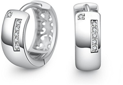 Boowhol unisex kvinnor fällbara kreoler kreoler örhängen AAA zirkon ihålig hypoallergen 925 sterlingsilver öronsmycke för kvinnor män barn
