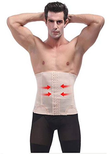 Bauchgurt Bauchweggürtel ? Damen & Herren ? Schwitzgürtel ? Waist Trimmer | Schnell & Einfach Abnehmen mit dem Fitnessgürtel (Beige,L)