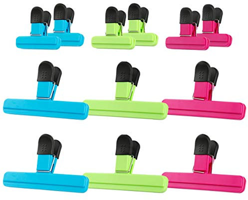 ZJW 12 Verschlussclips aus Kunststoff, Lebensmittelklammern Verschlußklemmen Verpackungsclips für Kaffee und Lebensmitte（2 Größe）