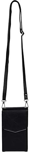 styleBREAKER Damen Mini Umhängetasche V-Klappe Karten | 10,5x18x4 cm Crossbody-Bag, 2 Hauptfächer, 6 Steckplätze, Reißverschlussfach, 76-139 cm Schulterriemen, Metall-Detail.