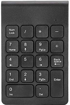 2.4G Wireless Ziffernblock, tragbare Tastatur mit 18 Tasten, Bluetooth Nummernblock, allgemeiner Ziffernblock für Laptop, Desktop usw.(Schwarz)