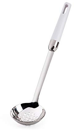 XXXXW Schiumarole Cucina Manico Lungo in Acciaio Inox Skimmer Slotted Kitchen Cucchiaio Skimmer Spoon Built-in Hang Hole Comodo Manico con Manico Resistente al Calore Cooking Schiumarola