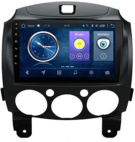 XXRUG para Mazda 2 2007-2012 Sat Nav 9 Pulgadas Estéreo para automóvil Sistema de navegación GPS Navegador satelital Reproductor Rastreador Auto Radio Bluetooth WiFi Pantalla táctil