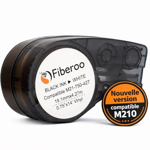 Recambio compatible M21-750-427 para BMP21 PLUS & BMP21 LAB no apto para M210 & M211 Cinta adhesiva vinilo imprimible escritura negra sobre blanco fibra óptica, cables y red: 1 unidad