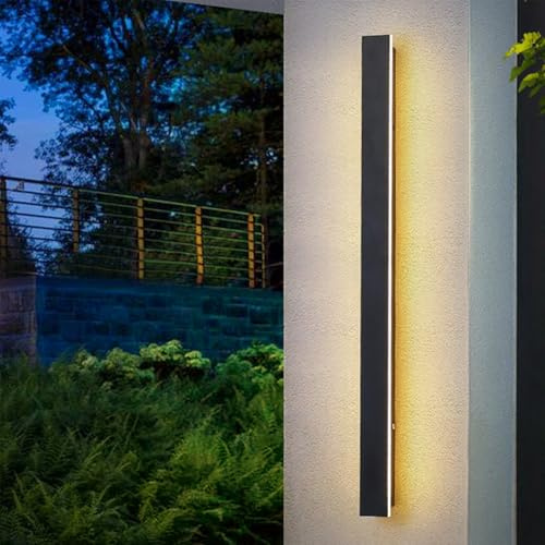 HMAKGG Lange Wandleuchte Aussen/Innen - 60CM Außenleuchte Wand - Warmes Weiß - 19W LED Aussenlampe Anthrazit, IP65 Wasserdicht Wandlampe für Garten, Terrassen, Hauswand, Schlafzimmer