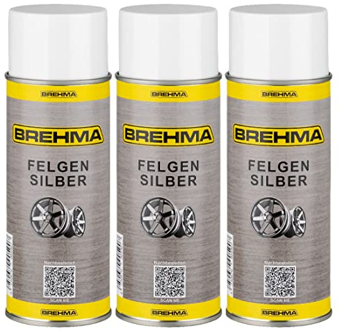 BREHMA 3X Felgensilber Spraydose Autolack Felgenlack Sprühdose Lackspray 400ml