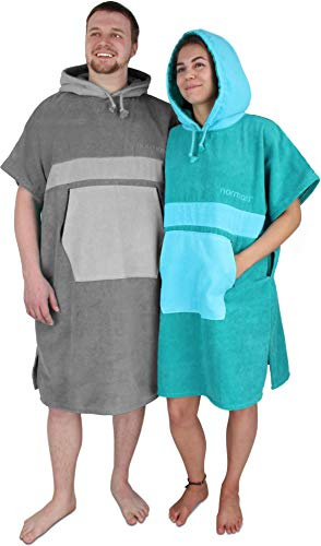 normani Unisex Badeponcho für Erwachsene | Handtuch-Poncho | Umzieh-Hilfe - Strand-Bademantel für Damen undund Herren aus 100% Baumwolle