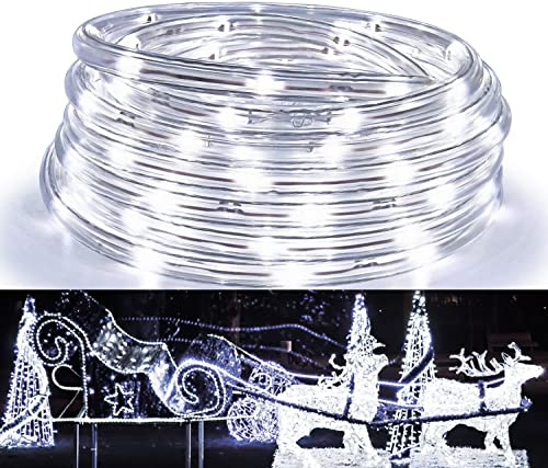 Herrselsam 20M 480 LEDs Lichterschlauch Außen Weiß Lichtschlauch mit Memory-Funktion Lichterkette Aussen 8 Modi Strombetrieben Wasserdicht für Innen Außen Party Hochzeit Weihnachten