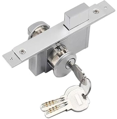 WANLIAN Storefront Door Mortise Lock, Aluminum storefront Mortise Door Lock,Door Lock Replacement Parts,Glass Framed Central Door Lock Set Commercial Door Deadbolts with 3 Keys