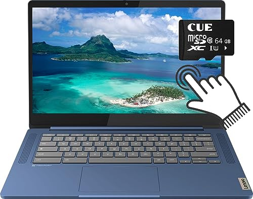 Lenovo 2023 Ideapad Slim 3 14 FHD Touchscreen Chromebook Laptop, 8-Core MediaTek Kompanio 520, 4GB RAM, 128GB de Almacenamiento (64GB eMMC + 64GB Micro SD), WiFi6, 13.5 Horas de duración de la