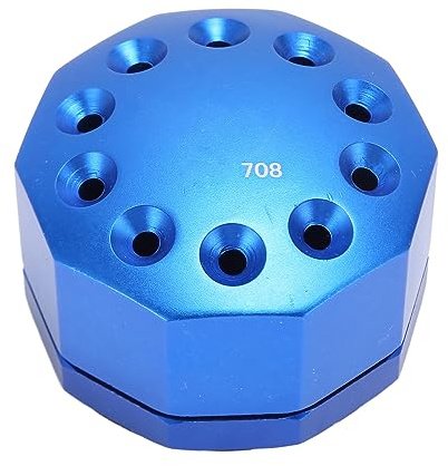 360 Degree Rotating Screwdriver Storage Box, 10 Holes Design Rotary Graver Storage Box Easy to Carry and Place Screwdriver Holder for Storing Chisels Paint Brushes (Blue)
