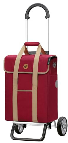 ANDERSEN Einkaufstrolley - Scala Shopper Plus Ipek Mi rot | sehr leicht, klappbar, klein zusammenlegbar, bis 30 kg - Tasche als Kühltasche, Seitenfach, Reflektoren, 39 L