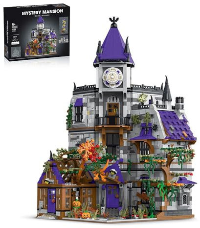 barweer Klemmbausteine Haus Häuser Bausteine, Mystery Mansion House Architecture Modell Bausatz, Mork 031056 Stadthaus Gebäude Modular Building Set für Erwachsene (4190 Teile)