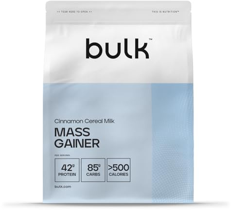 Bulk Complete Mass Gainer | Cinnamon Cereal Milk | 16 servings | 42g Protein per Serving | 85g Carbohydrates | 500 kcal | High-Calorie Weight Gainer | Supports Muscle Growth Maintenance | High Protein