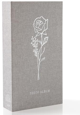Yuforr Photo Album 6x4 Slip in, 300 Pockets Photos, Linen Photo Albums for Family Wedding Anniversary, Album Book Holds Landscape 10x15cm Pictures-Gray