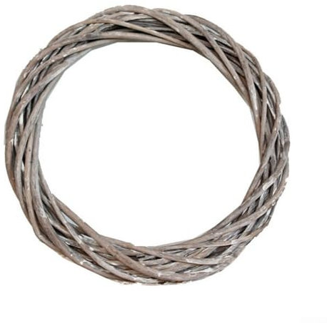 Eleganter Weihnachtskranz aus Rattan mit grauer Weidengirlande, perfekt für Feiern (30 cm)
