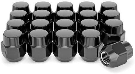 White Knight M12x1.50 Factory Style Lug Nuts for Select Hyundai, Kia and Mazda. (Black Chrome) Acorn – WN14107BK-20AM (20 Pack)