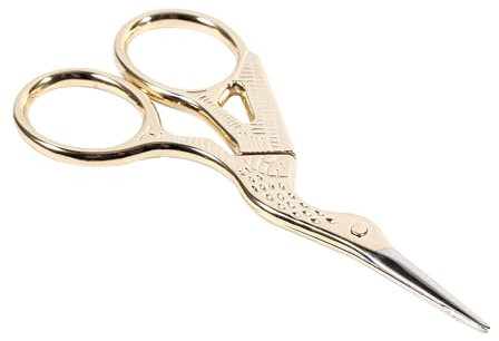 Ldafava Stickschere, Storch Nähschere,kleine Kranich-Nähschere, Edelstahl, Vintage Stil, für Stickerei, Handarbeit, Nähen, DIY Handwerk 9,3 cm Gold