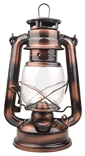 Inomhusoljelampor 1st Vintage metall fotogenlampa Retro Rustik Nostalgisk Hurricane Oljelampa Brinnande lykta Bärbar Stormlykta Campingtält Lykta for utomhusbruk(Bronze)