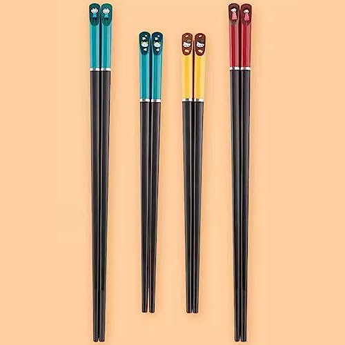 GAROEN Palillos Chinos Reutilizables para Principiantes 4 Pares de Palillos Chinos Antideslizantes portátiles para el hogar (A 24,3 cm)