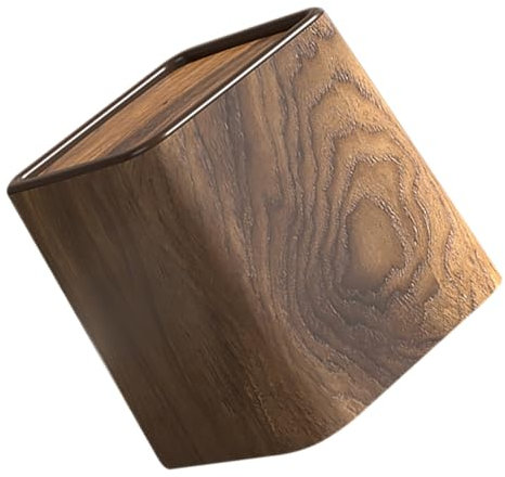 PRETYZOOM Holzoptik SchreibtischmüLleimer Mit Klappdeckel–Dekorativer Und Platzsparender Papierkorb FüR BüRo Schule Und Zuhause 5L Kunststoff