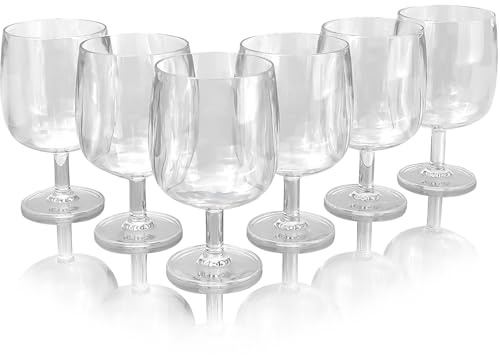 Yanglonghui 15 Ounce Plastic Wine Glasses Set of 6,Unbreakable Acrylic Wine Glasses,Reusable Colored Plastic Goblets Stackable,Dishwasher Safe Bpa Free Ideal for Parties (Clear Color, 12 Ounce)