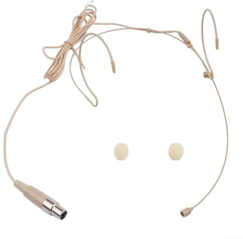 zeroupshop Single Earset Microphone, Ear-hook Over Ear Hanging Condenser Mic With XLR 4-Pin Connector, TA4F Head Worn Dual Earhook Headset Microphone