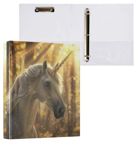 Elegante Einhorn-Ordner, 3,8 cm, 3 Ringe, für 200 Blatt, Kochbuchordner
