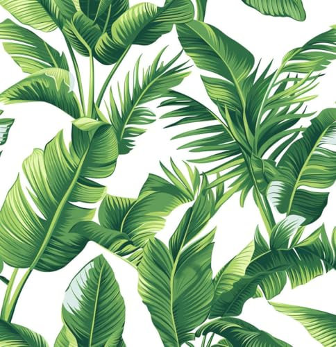 Carta da Parati Adesiva Pianta di foglie di banano della foresta pluviale tropicale Carta Adesiva per Mobili Decorazioni Parete Carta da Parati Adesiva per Camera Letto Cucina Rotolo Adesivi Decorati