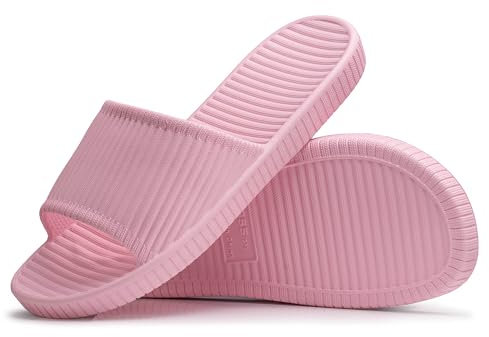 Lily Zone Sliders Women, Women's Shower Slipper, Non-slip Bathroom Shower Shoes Beach Flip Flops Pool Slides Quick Drying Indoor Outdoor Summer Sandal for Women Size 255