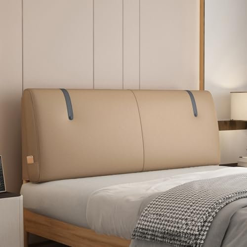 Gepolstertes Kopfteil-Stützkissen, Braun, 200,7 x 58,4 x 10,2 cm, große Rückenlehne für Tagesbett, Etagenbett, Schlafsaal, weiches, rechteckiges Wandkissen