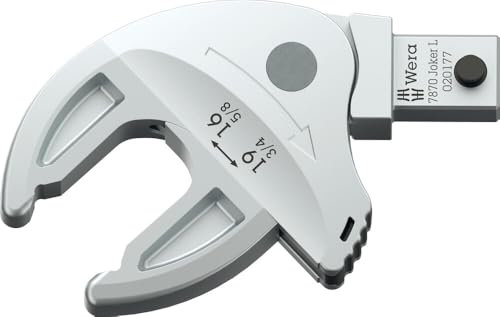 Wera 05020177001 7870 Joker L Selbstjustierender Einsteck-Maulschlüssel für Schlüsselweite 16-19 mm, 9x12 mm, 9x12 x 16-19 x 5/8-3/4 x 77 mm