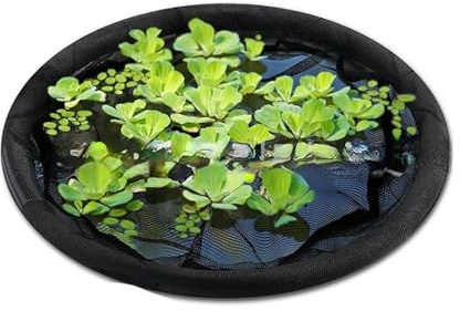 Cesta protectora flotante para plantas de isla con malla fina, redonda, flotante, flores, peces, isla, estanque, red protectora
